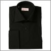 Black slim fit french cuff shirt