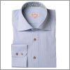 Chemise bleue cintr�e � col int�rieur fleuri