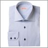 Light blue shirt with a blue design collar
