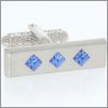 Rectangle with 3 Sapphire Swarovski crystals