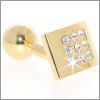 Gilt cufflinks with clear Swarovski