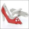Red shoes with Swarovski crystals cufflinks