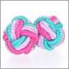 Torquise, lilac & cerice knot cufflinks