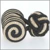 Black and gold barrel knot cufflinks