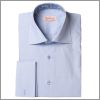 Blue french cuff shirt with a patterned blue collar