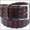 Ceinture tress�e cuir et bleue marine