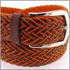 Ceinture tress�e cuir et orange