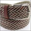 Ceinture tress�e cuir et beige