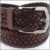 Ceinture tress�e cuir et marron chocolat