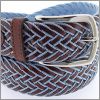 Ceinture tress�e cuir et bleue ciel