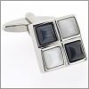 Blach and white cat's eyes cufflinks
