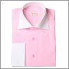 Pink french cuff shirt with white collar