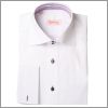 Chemise blanche � col int�rieur ray� mauve