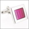 Pink enameled cufflinks
