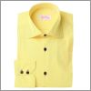 Chemise jaune � boutons marrons