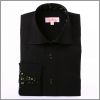 Chemise noire � int�rieur de col fleuri vert