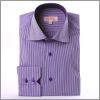 Chemise ray�e mauve � col int�rieur violet