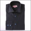Chemise grise anthracite � boutons bleus