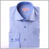 Stripped blue slim fit shirt with a blue collar