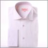 White french cuff shirt with a pink stripped collar