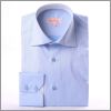 Chemise bleue � col int�rieur et poignets blanc � motifs blanc