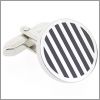 Round cufflinks with black stripes