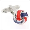 Navy and red knot cufflinks