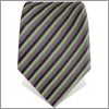 Purple and green striped necktie