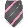 Grey with pink and black stripes tie