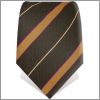 Cravate marron � rayures beiges et fushias