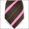 Cravate marron � rayures roses et beiges