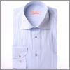 Blue slim fit shirt with one button collar