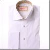 White french cuff shirt with green and orange flourished collar and cuffs