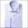 Chemise cintr�e bleue � poignets mousquetaires