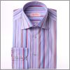 Slim fit shirt with pink, blue, white and red stripes