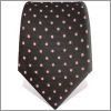 Brown tie with pink dots