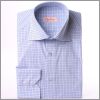 Chemise cintr�e blanche � carreaux bleus