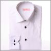 White with black stars collar and cuffs slim fit shirt