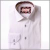 Chemise blanche � col int�rieur � motifs orang�s et marrons