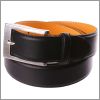 Black leather belt and orange reverse 