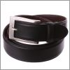 Ceinture en cuir noire, int�rieur cuir marron