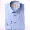 Blue shirt with floral collar and cuffs