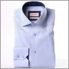 Blue with navy blue collar and cuffs shirt