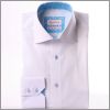 White with turquoise blue floral collar and cuffs shirt