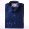 Navy blue with blue and salmon-pink flowers collar and cuffs shirt