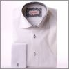 White with grey paisley collar and cuffs shirt