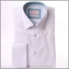 White with light blue patterns collar french cuff shirt
