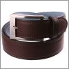 Dark brown leather belt and light bue reverse