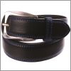 Black leather belt with blue selvedges