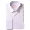 Chemise blanche � col classique et poignets mousquetaires